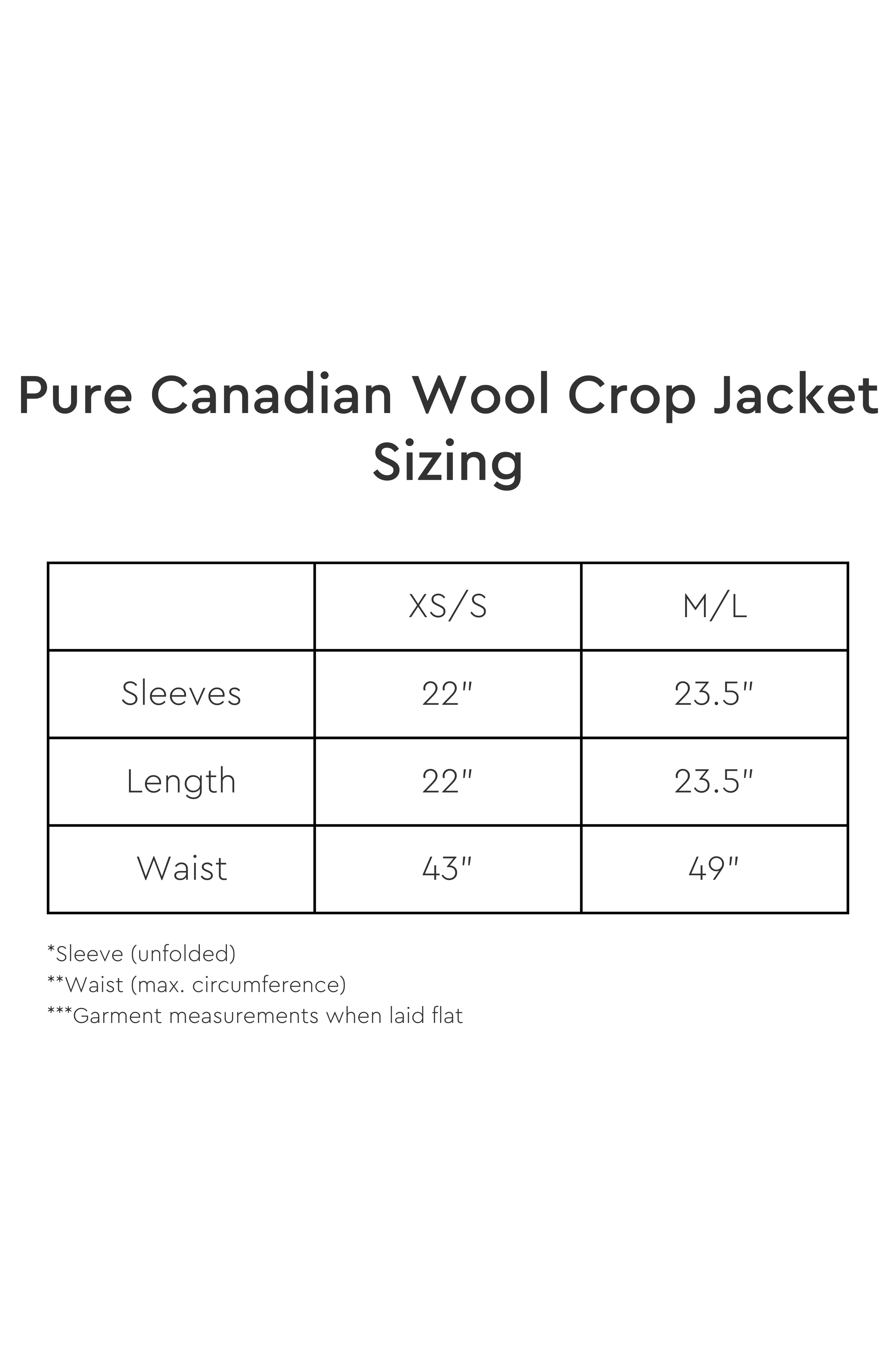 Pure Canadian Wool Crop Jacket