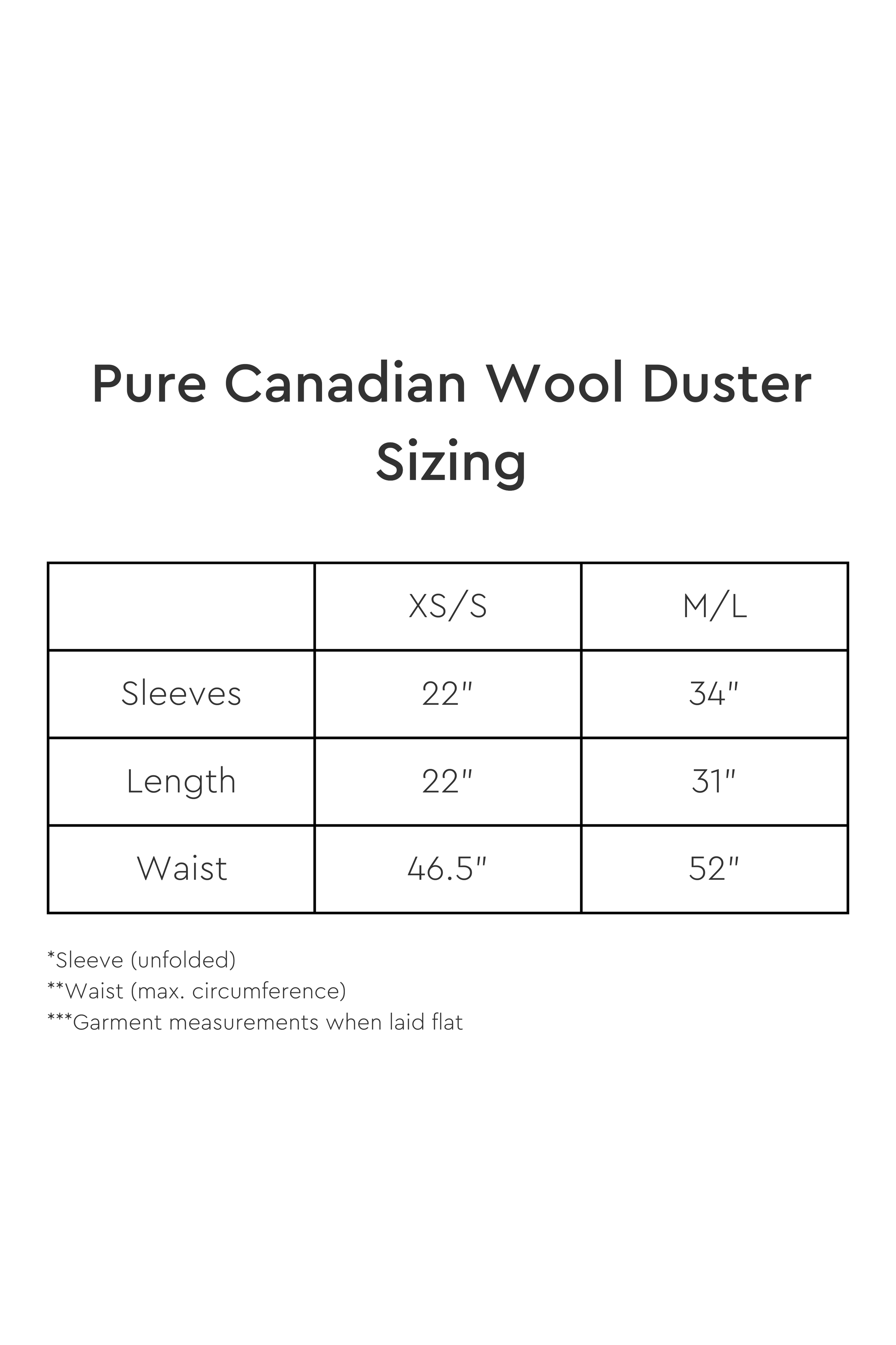 Pure Canadian Wool Duster