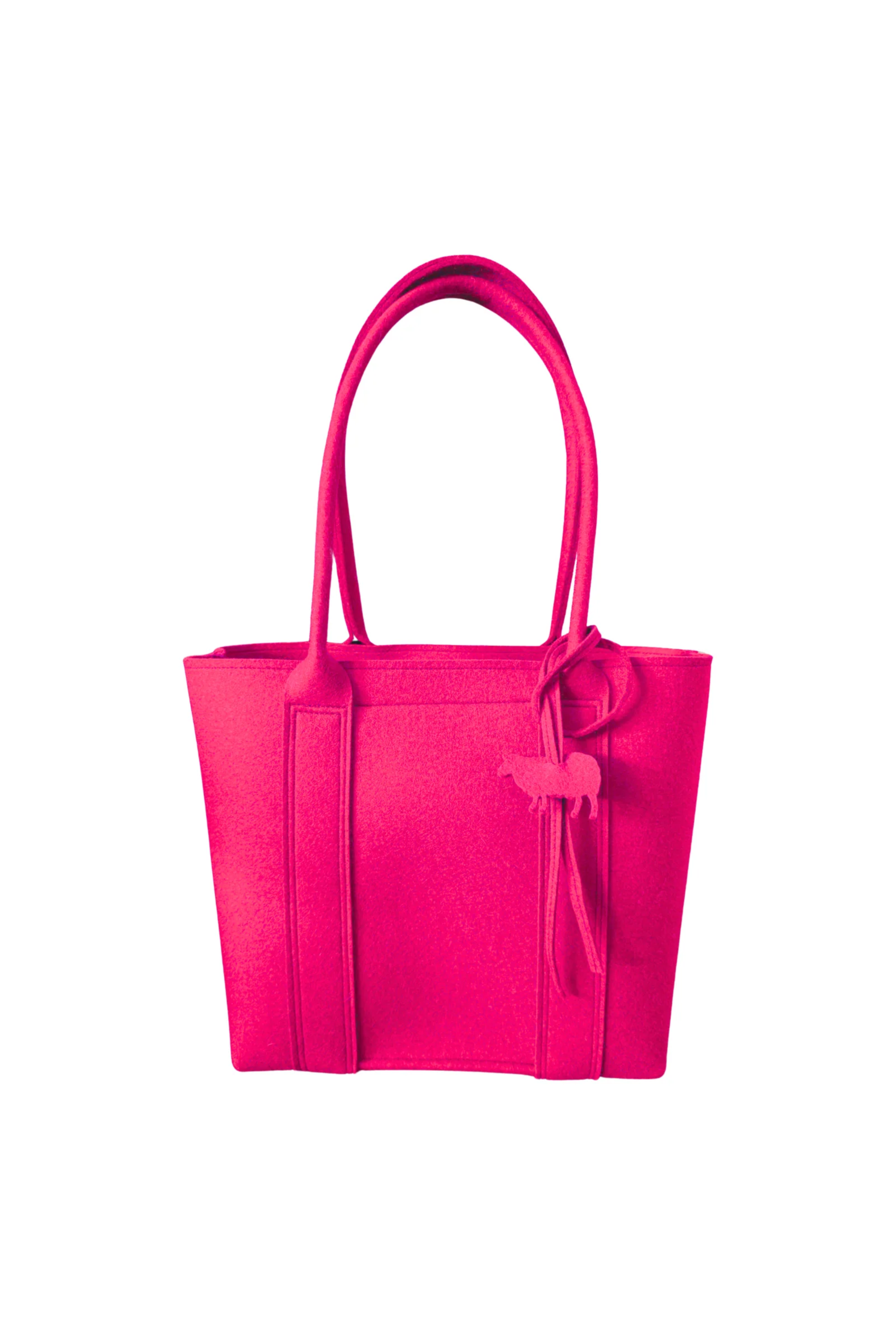 100% wool daily tote bag in watermelon slushy pink