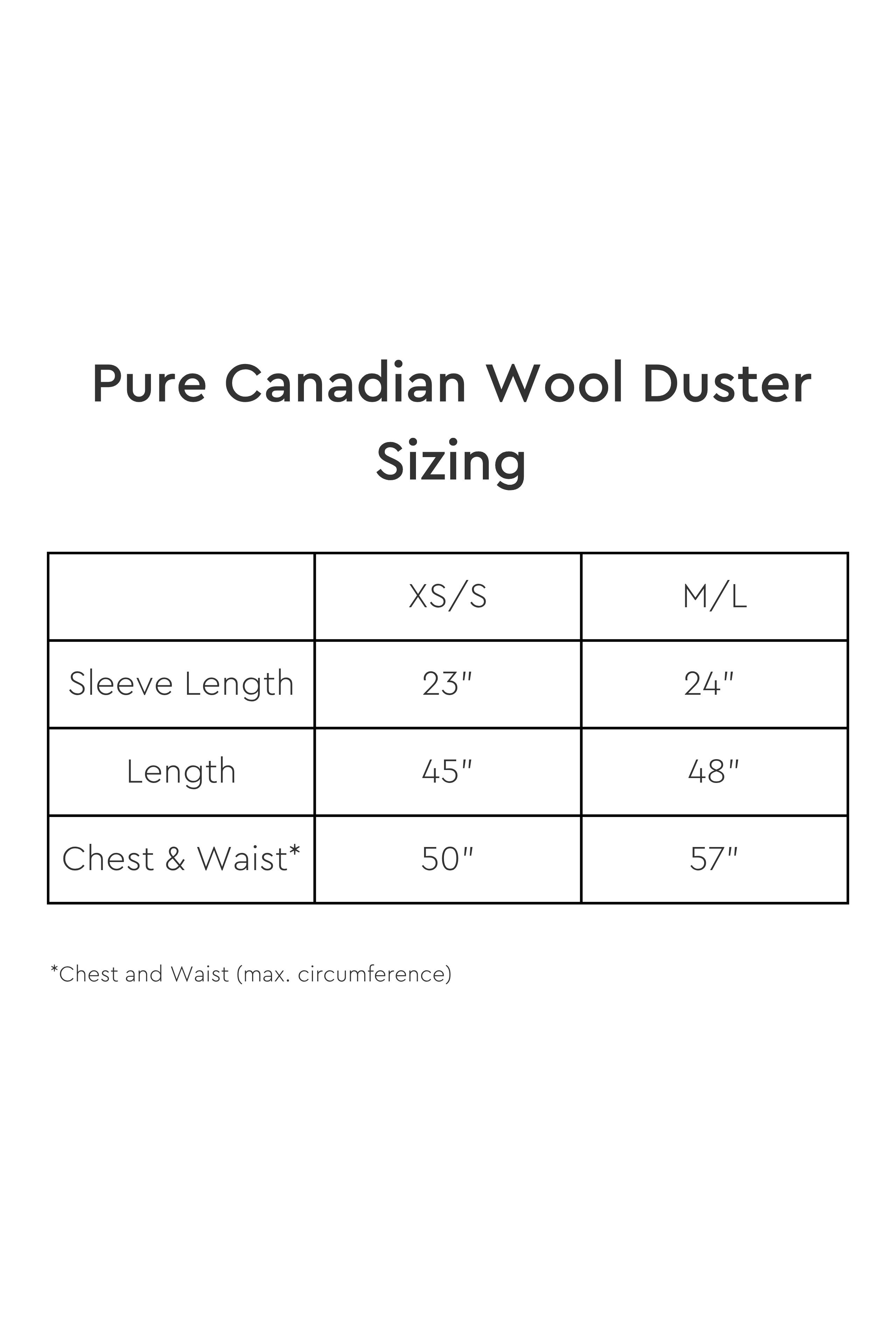 Pure Canadian Wool Duster