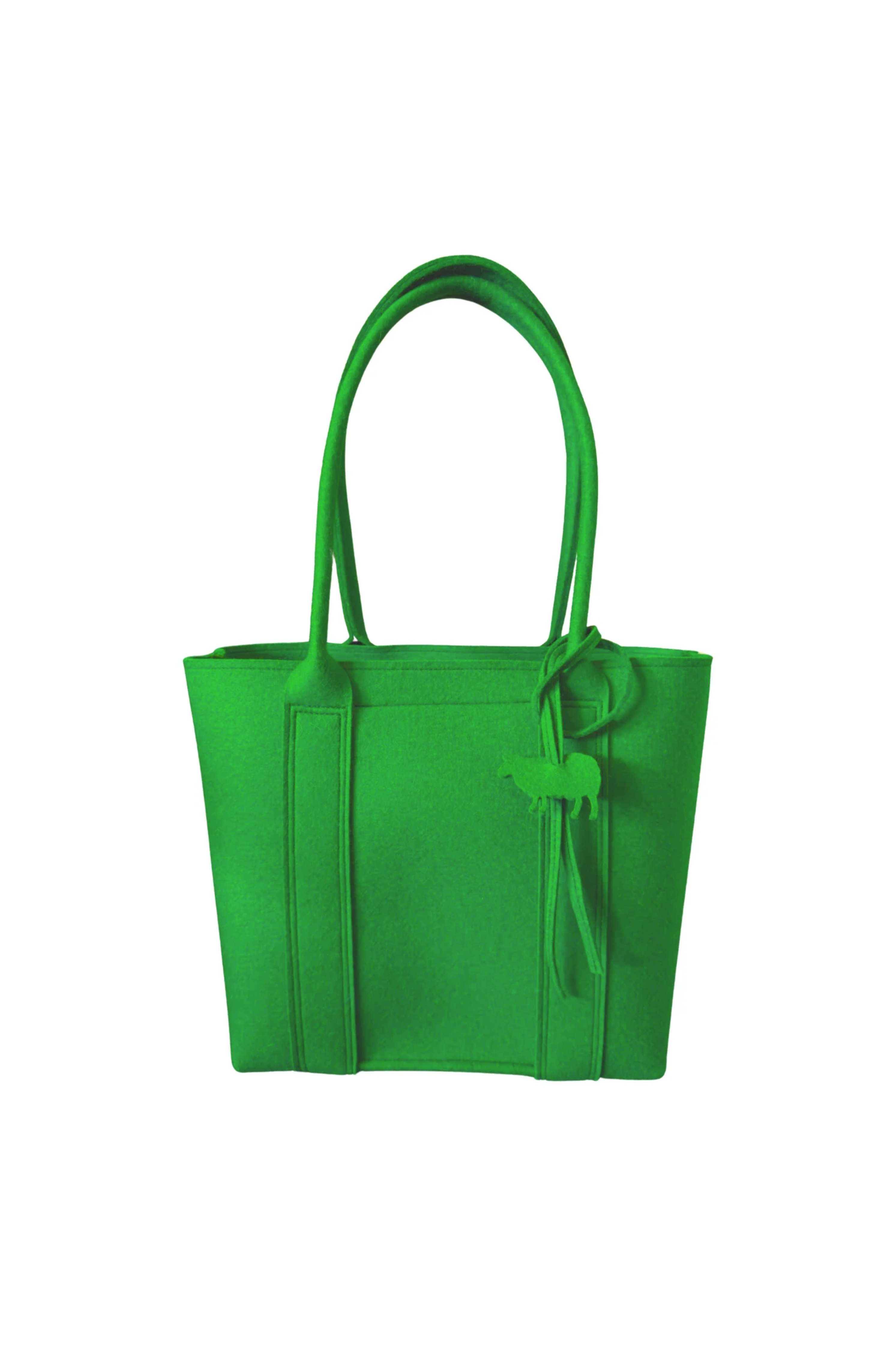 100% wool daily tote bag in emerald kelly green