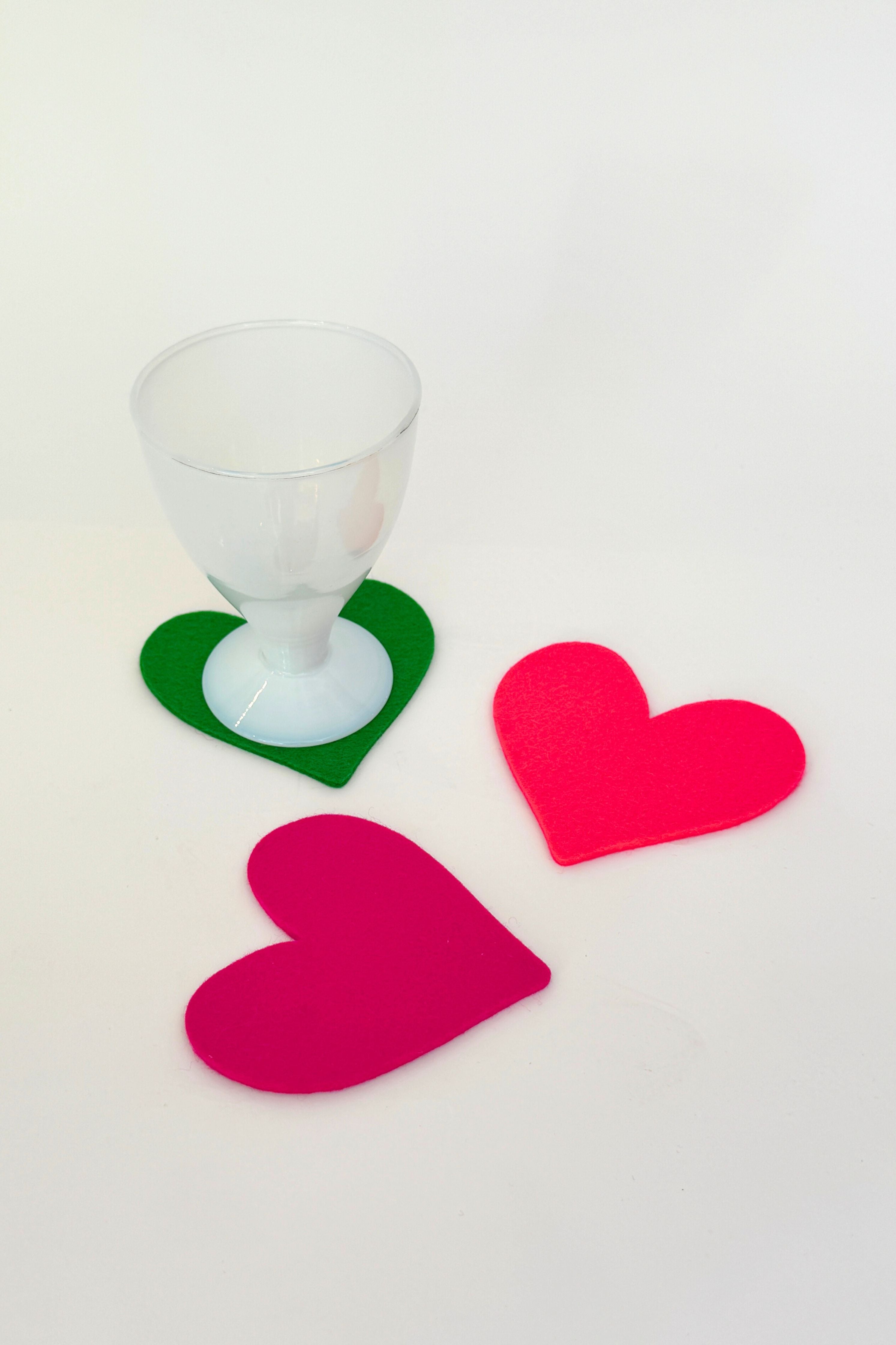 Heart Wool Coasters