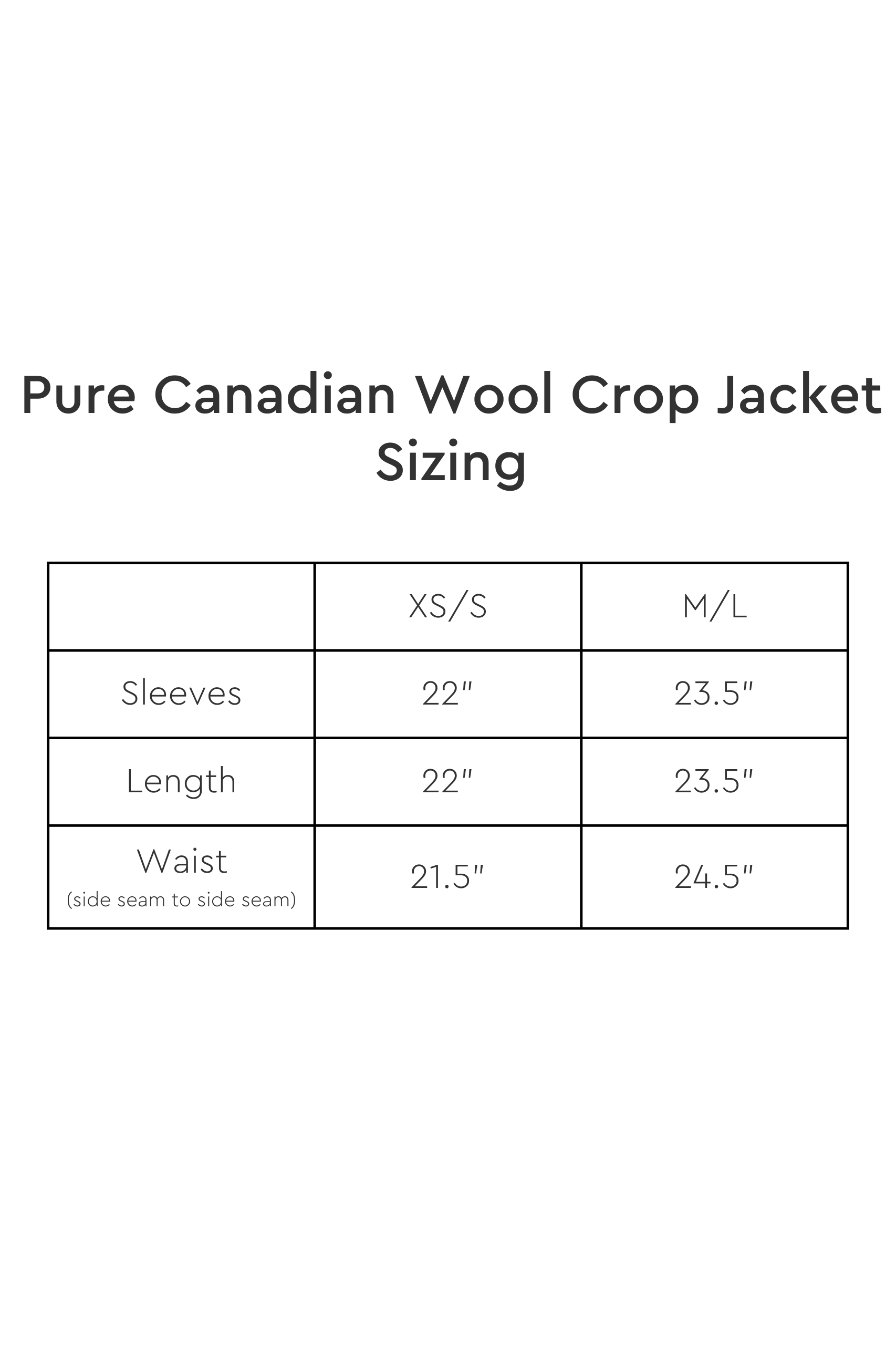 Pure Canadian Wool Crop Jacket