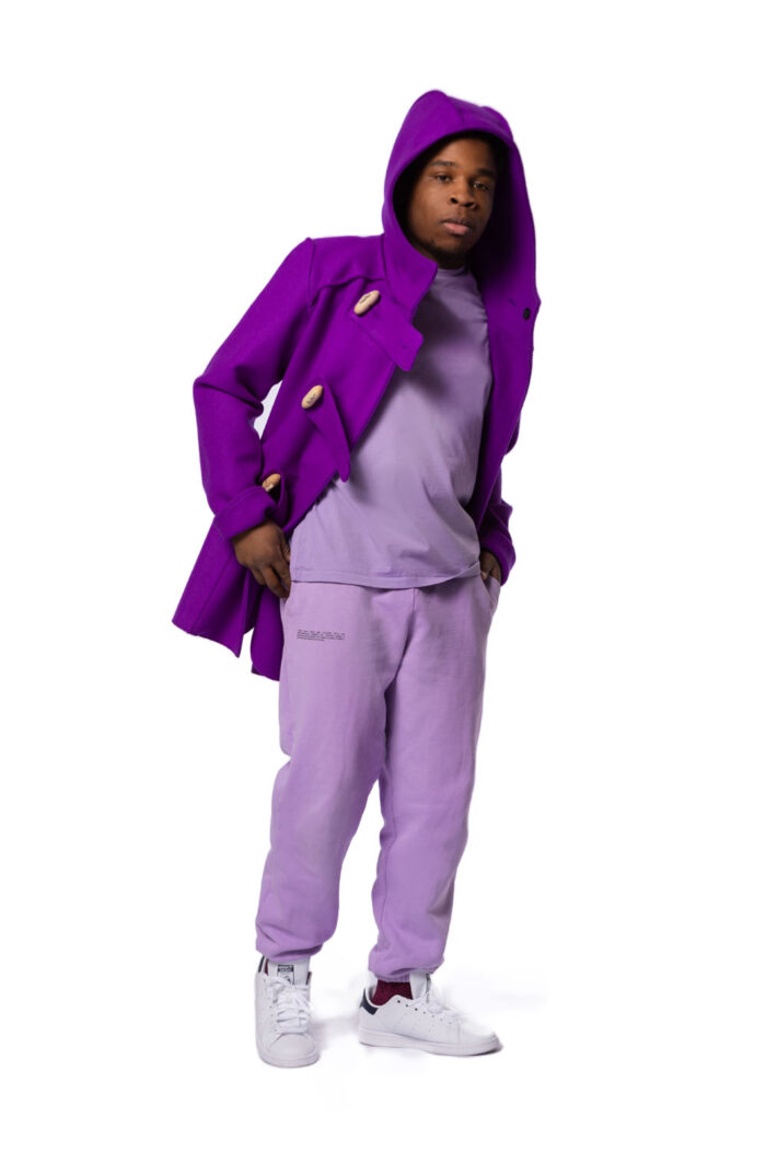 men's purple coat
