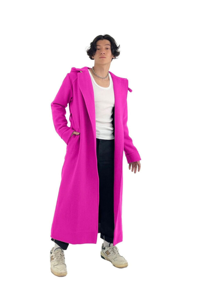 pink wool coat